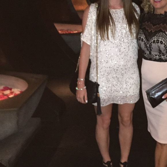 Aidan Mattox White Sequence Dress - Picture 7 of 8